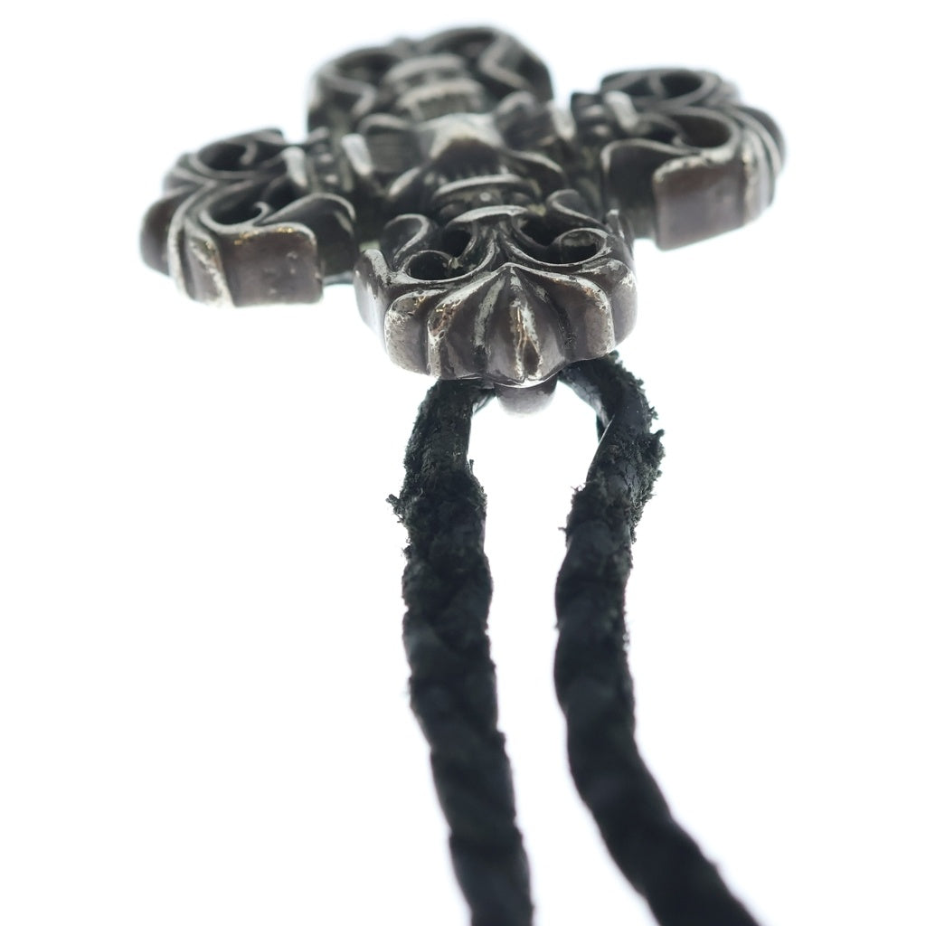 CHROME HEARTS(クロムハーツ) FILIGREE PLUS フィリグリープラス ペンダントトップ Wボロチップ レザーブレイドネックレス シルバー