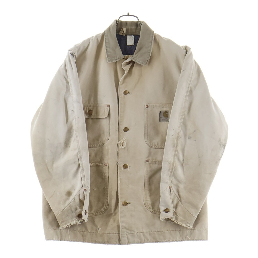 CARHARTT(カーハート) 60-70S VINTAGE MICHIGAN CHORE COAT ヴィンテージ プリントタグ ダック地 ミシガン チョアコート カバーオール ベージュ