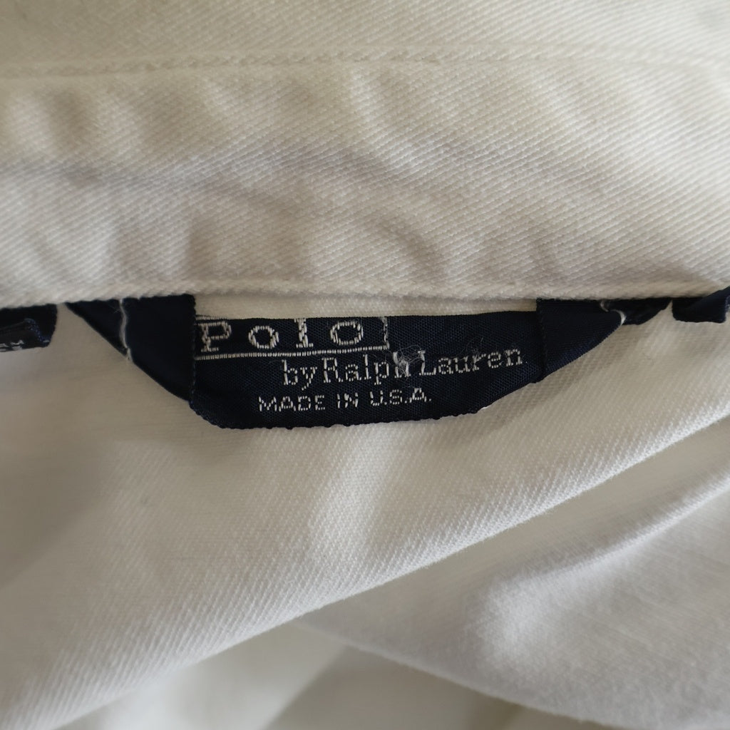 POLO RALPH LAUREN(ポロラルフローレン) 80-90S VINTAGE ヴィンテージ USA製 三角タグ コットン スウィングトップ ホワイト