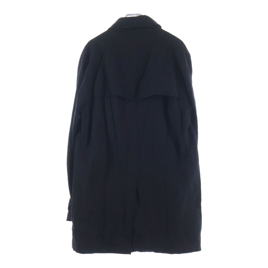 COMME des GARCONS HOMME(コムデギャルソンオム) 04AW AD2004 裏地ストライプ柄 ウール トレンチコート ブラック HN-C007