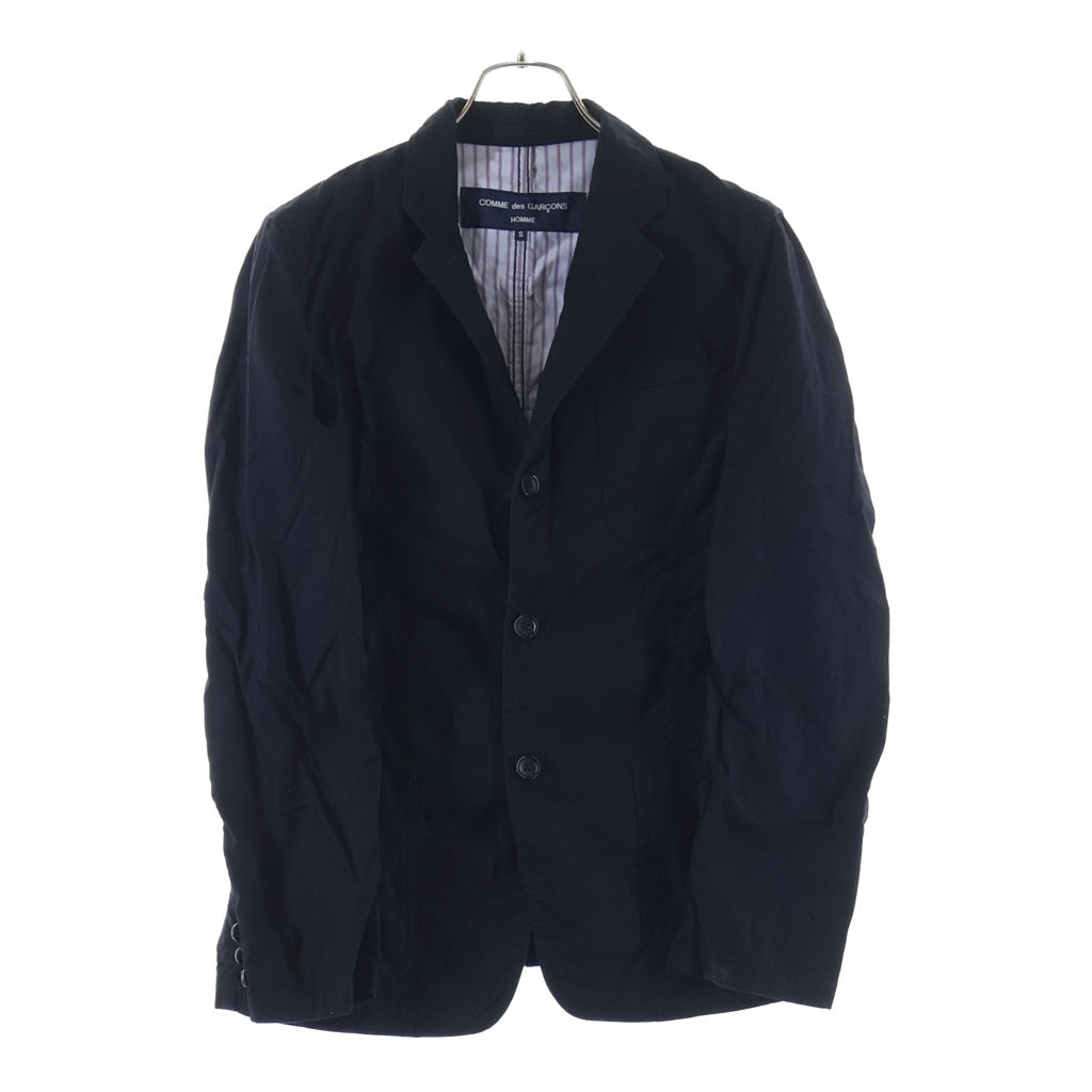 COMME des GARCONS HOMME(コムデギャルソンオム) AD2005 05AW 裏地ストライプ柄 コットン シングル テーラード ジャケット ブラック HP-J001