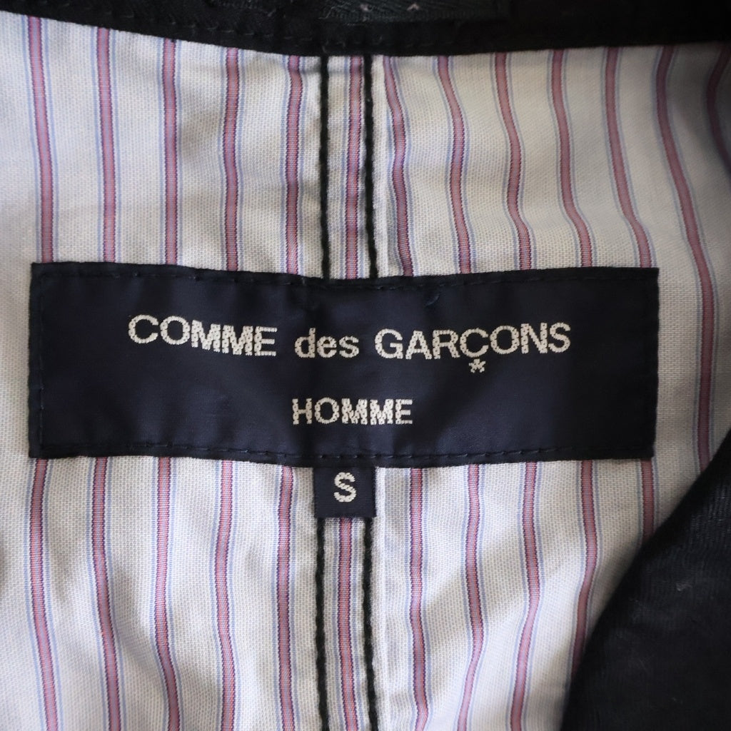 COMME des GARCONS HOMME(コムデギャルソンオム) AD2005 05AW 裏地ストライプ柄 コットン シングル テーラード ジャケット ブラック HP-J001
