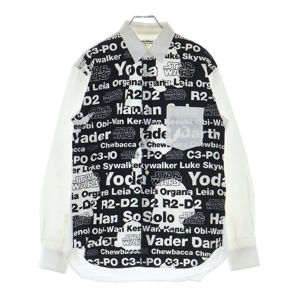 COMME des GARCONS SHIRT(コムデギャルソンシャツ) 12AW STAR WARS グラフィックプリント レギュラーカラー長袖シャツ ブラック/ホワイト W20112