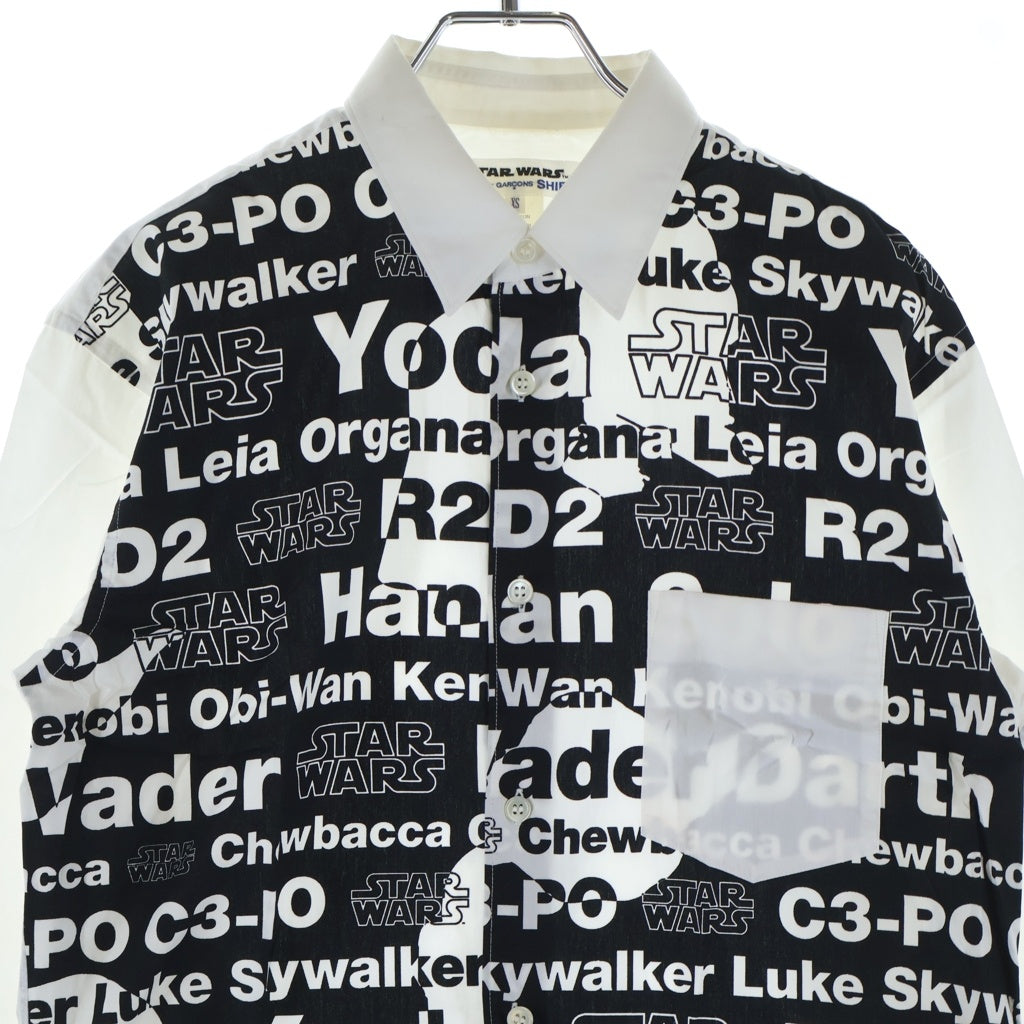 COMME des GARCONS SHIRT(コムデギャルソンシャツ) 12AW STAR WARS グラフィックプリント レギュラーカラー長袖シャツ ブラック/ホワイト W20112