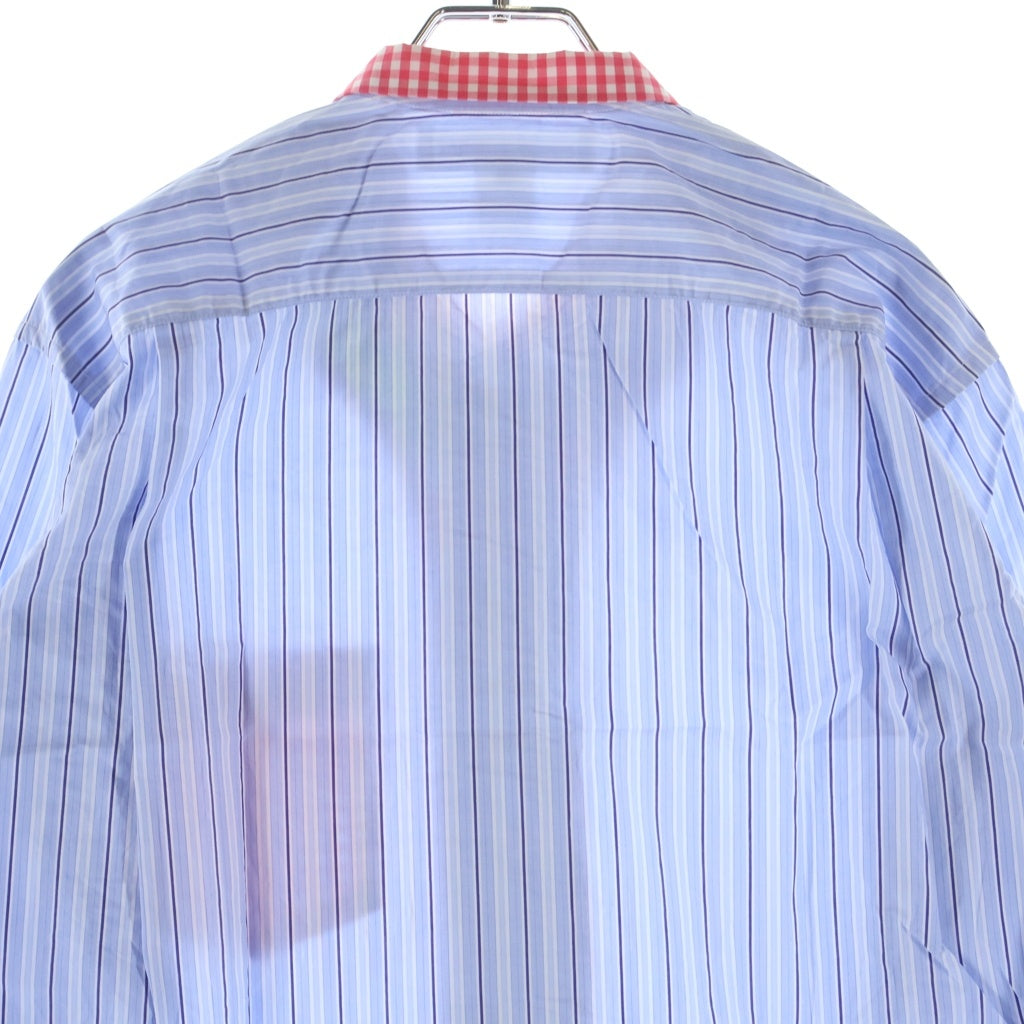 COMME des GARCONS SHIRT(コムデギャルソンシャツ) 13SS ギンガムチェックカラー パッチワークストライプ長袖シャツ マルチカラー S21028