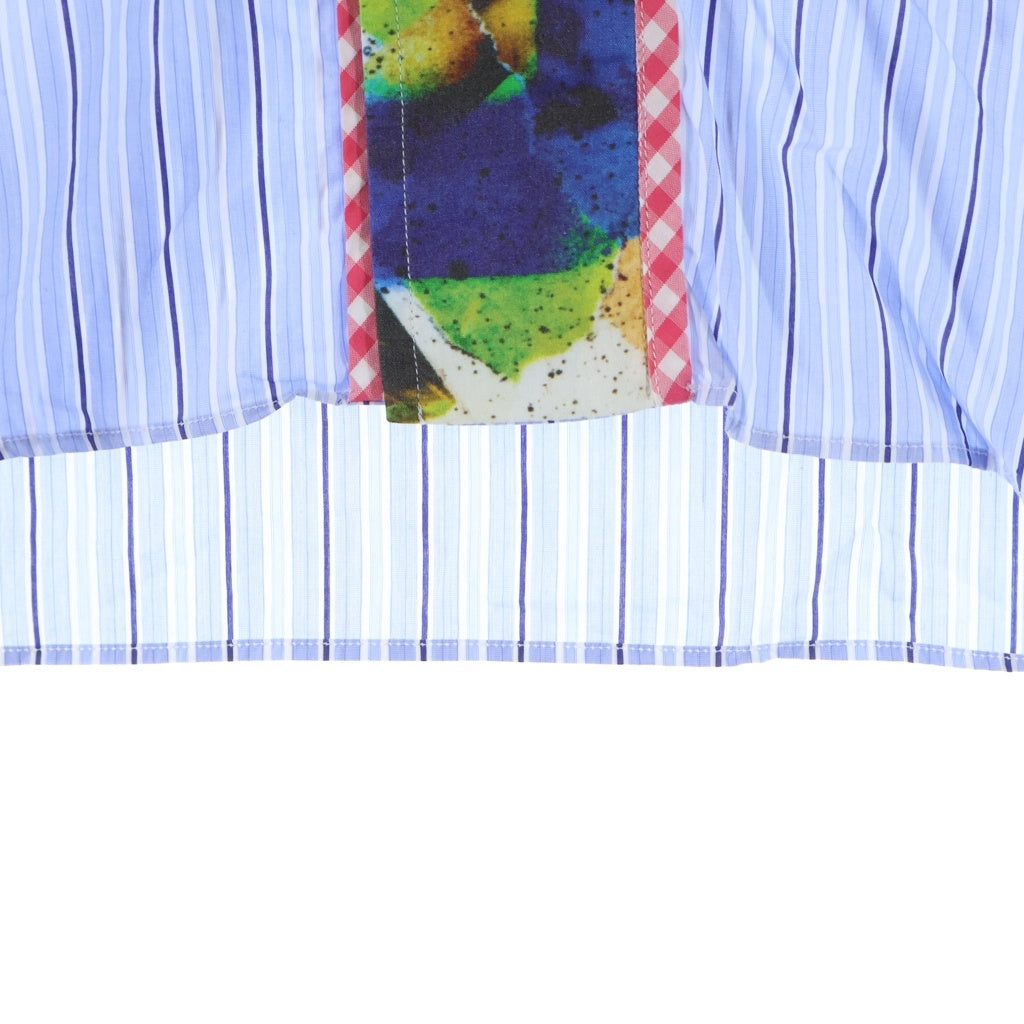 COMME des GARCONS SHIRT(コムデギャルソンシャツ) 13SS ギンガムチェックカラー パッチワークストライプ長袖シャツ マルチカラー S21028