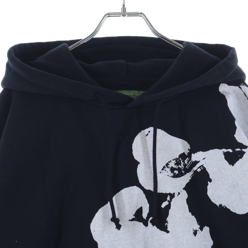 DENIM TEARS(デニムティアーズ) CORE JUMBO WREATH HOODIE コアー ジャンボ リース 両面プリント プルオーバーパーカー フーディー ブラック SS25THD063