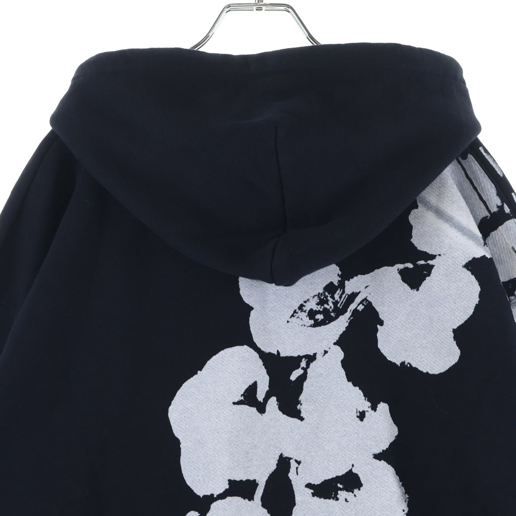DENIM TEARS(デニムティアーズ) CORE JUMBO WREATH HOODIE コアー ジャンボ リース 両面プリント プルオーバーパーカー フーディー ブラック SS25THD063