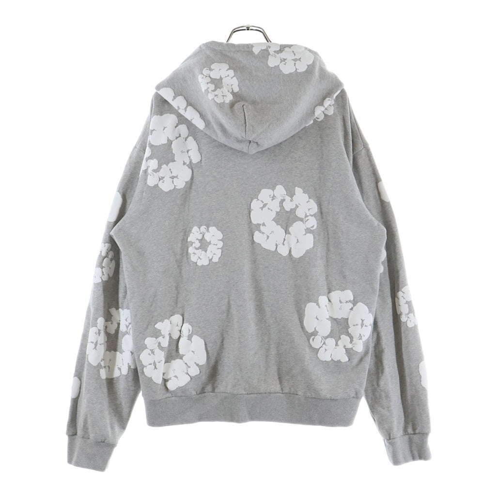 DENIM TEARS(デニムティアーズ) COTTON WREATH ZIP HOODIE コットン リース フラワー ジップアップ フーディー パーカー グレー