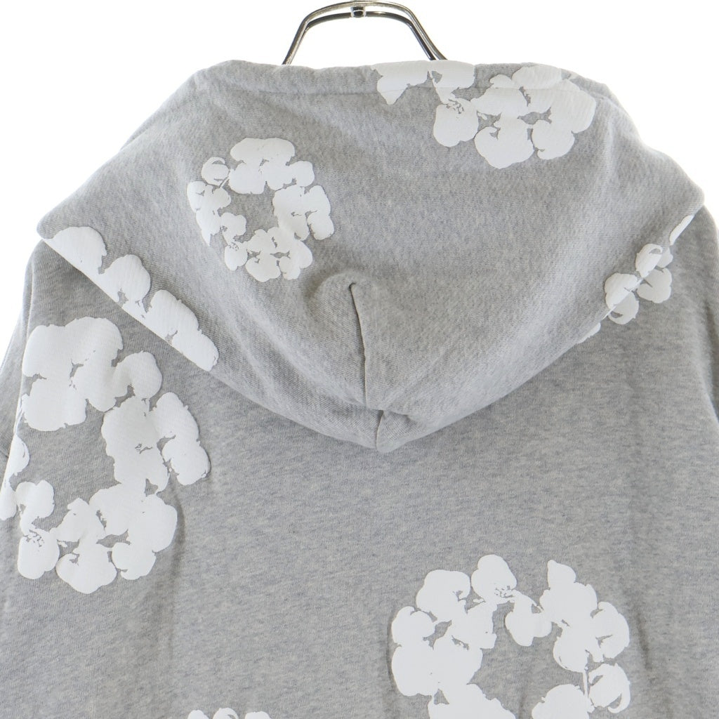 DENIM TEARS(デニムティアーズ) COTTON WREATH ZIP HOODIE コットン リース フラワー ジップアップ フーディー パーカー グレー
