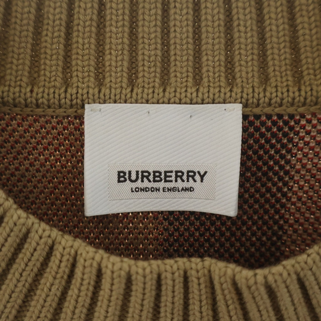 BURBERRY(バーバリー) CHECK TECHNICAL WOOL JACQUARD SWEATER ノバチェック テクニカルウールジャガード クルーネックニット セーター ブラウン 8039152