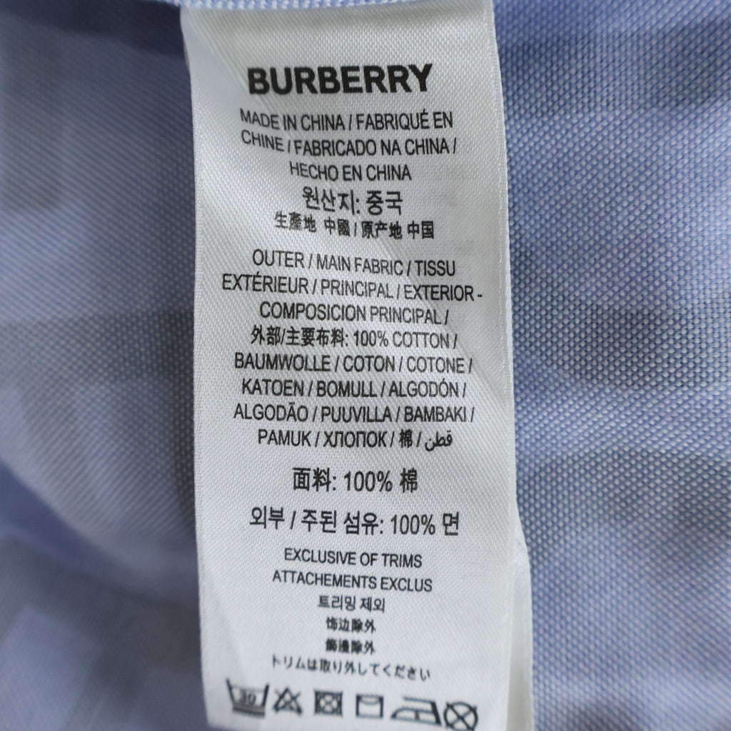 BURBERRY(バーバリー) HORSEFERRY ホースフェリープリント オックスフォード オーバーサイズ 長袖シャツ ブルー レディース 8040827