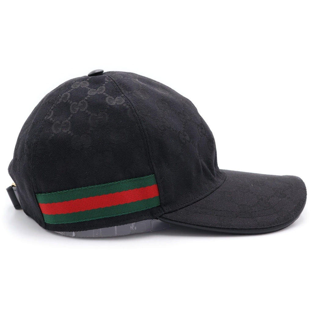 GUCCI(グッチ) GGキャンバス ベースボールキャップ 帽子 ブラック 200035 599331