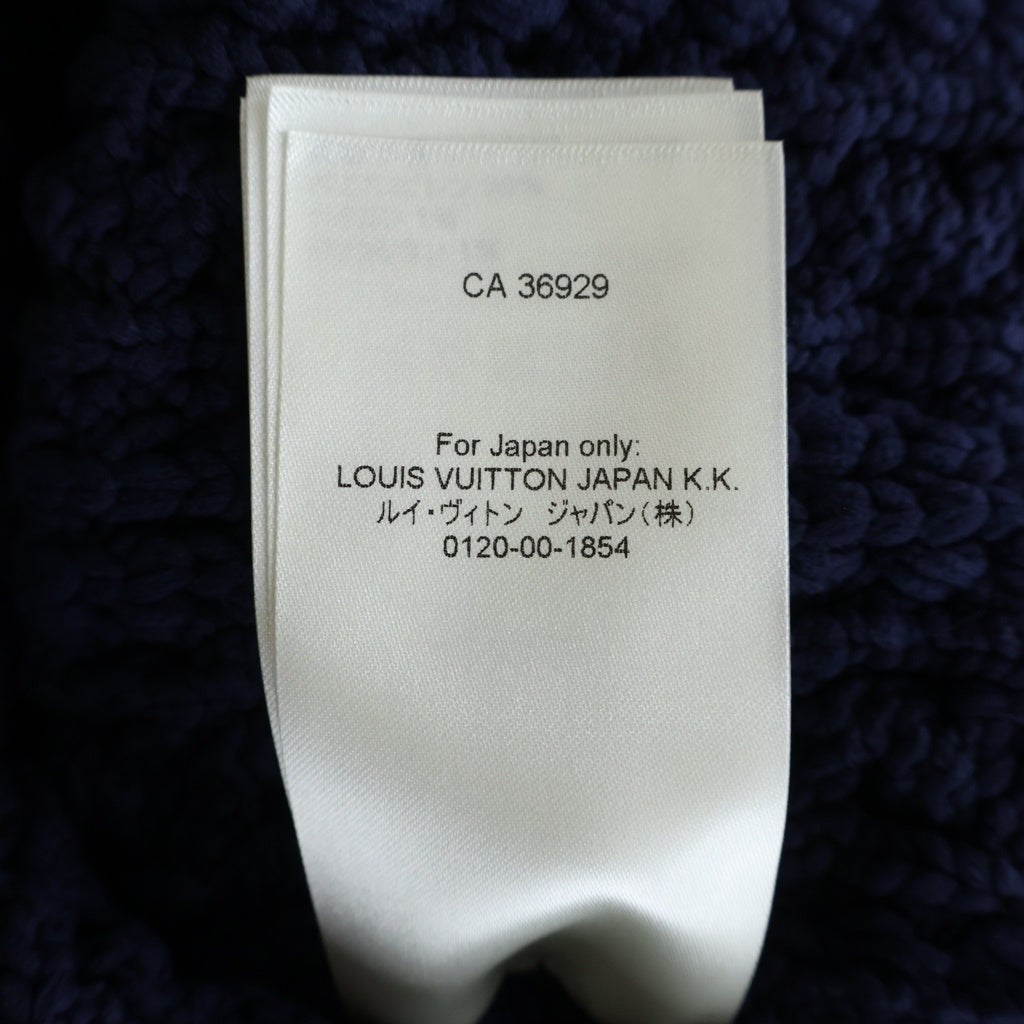 LOUIS VUITTON(ルイヴィトン) 22SS ロゴボタン ケーブルニットカーディガン ネイビー RW221A LJ6 FMKC88 レディース