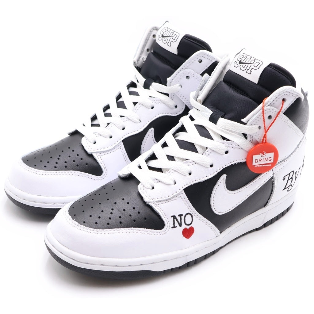 NIKE SB(ナイキエスビー) ×SUPREME DUNK HIGH BY ANY MEANS シュプリーム ダンク バイ エニー ミーンズ ハイカットスニーカー ホワイト/ブラック US8.5/26.5cm DN3741-002