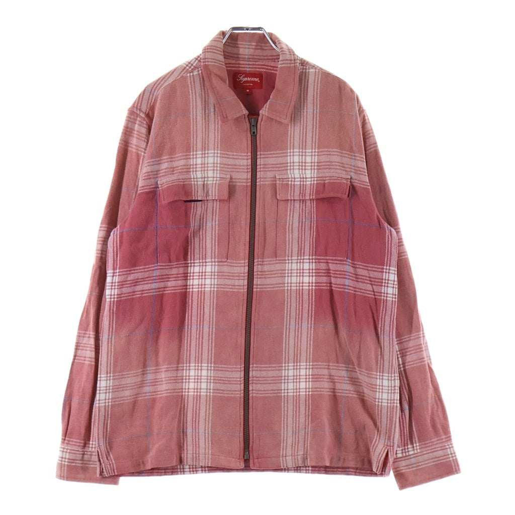 SUPREME(シュプリーム) 17SS Faded Plaid Flannel Zip Up Shirt フェーデッド プレイド ジップアップ フランネル 長袖シャツ レッド