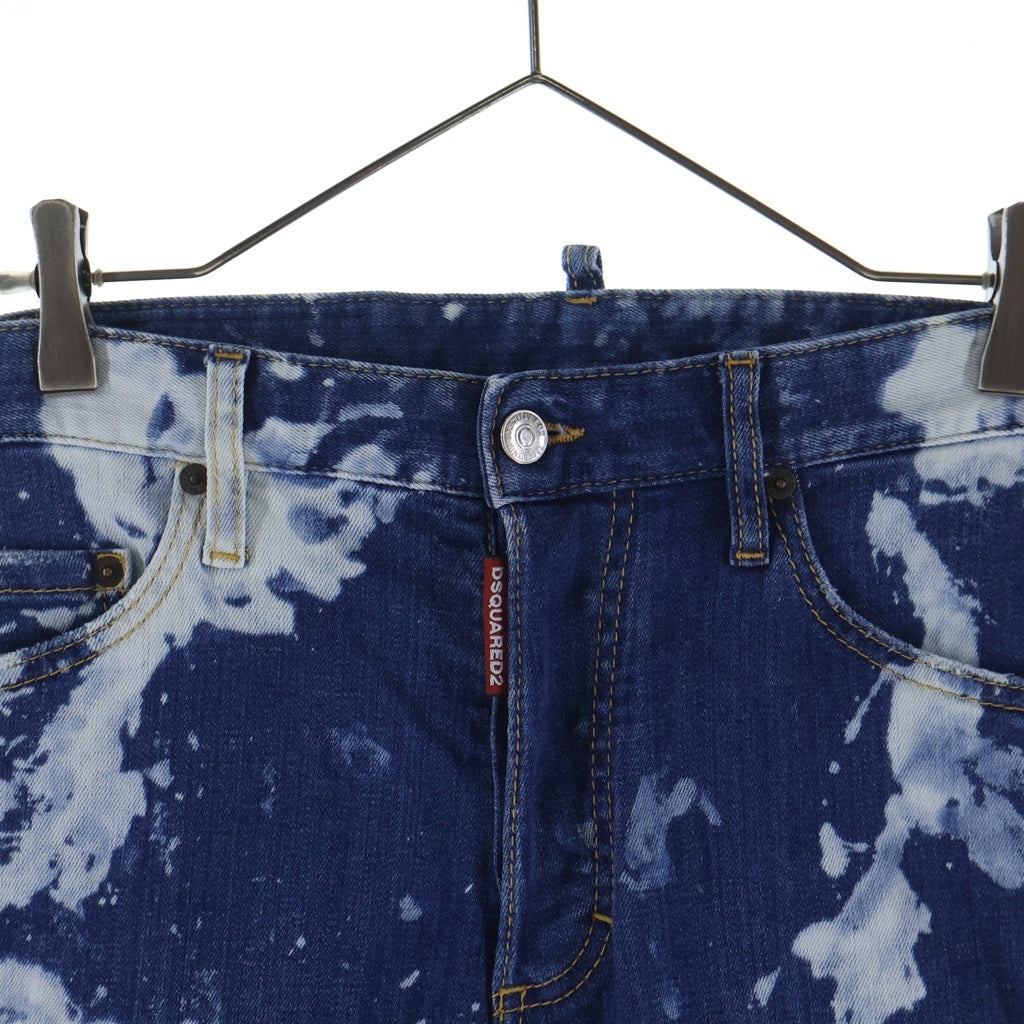 DSQUARED2(ディースクエアード) 17SS ブリーチ加工 デニム ショートパンツ インディゴ S71MU0471