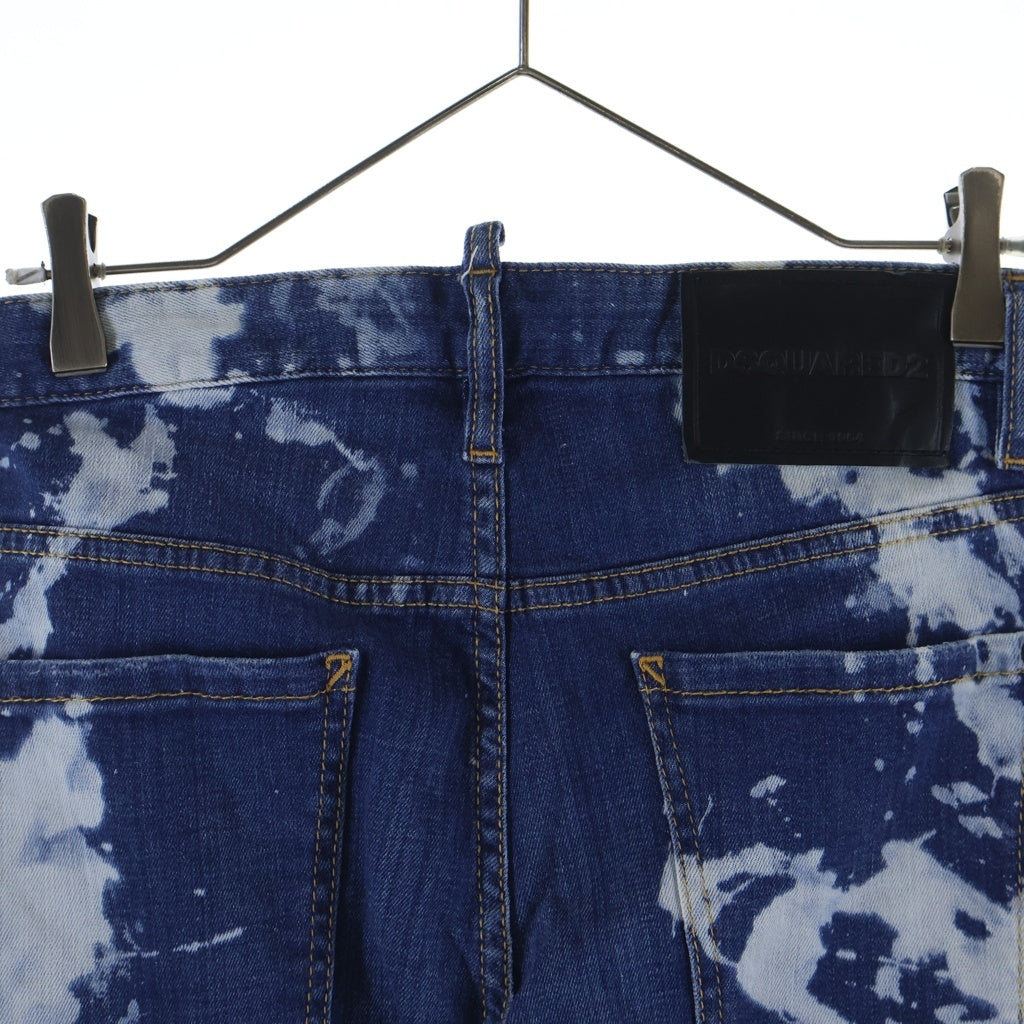 DSQUARED2(ディースクエアード) 17SS ブリーチ加工 デニム ショートパンツ インディゴ S71MU0471
