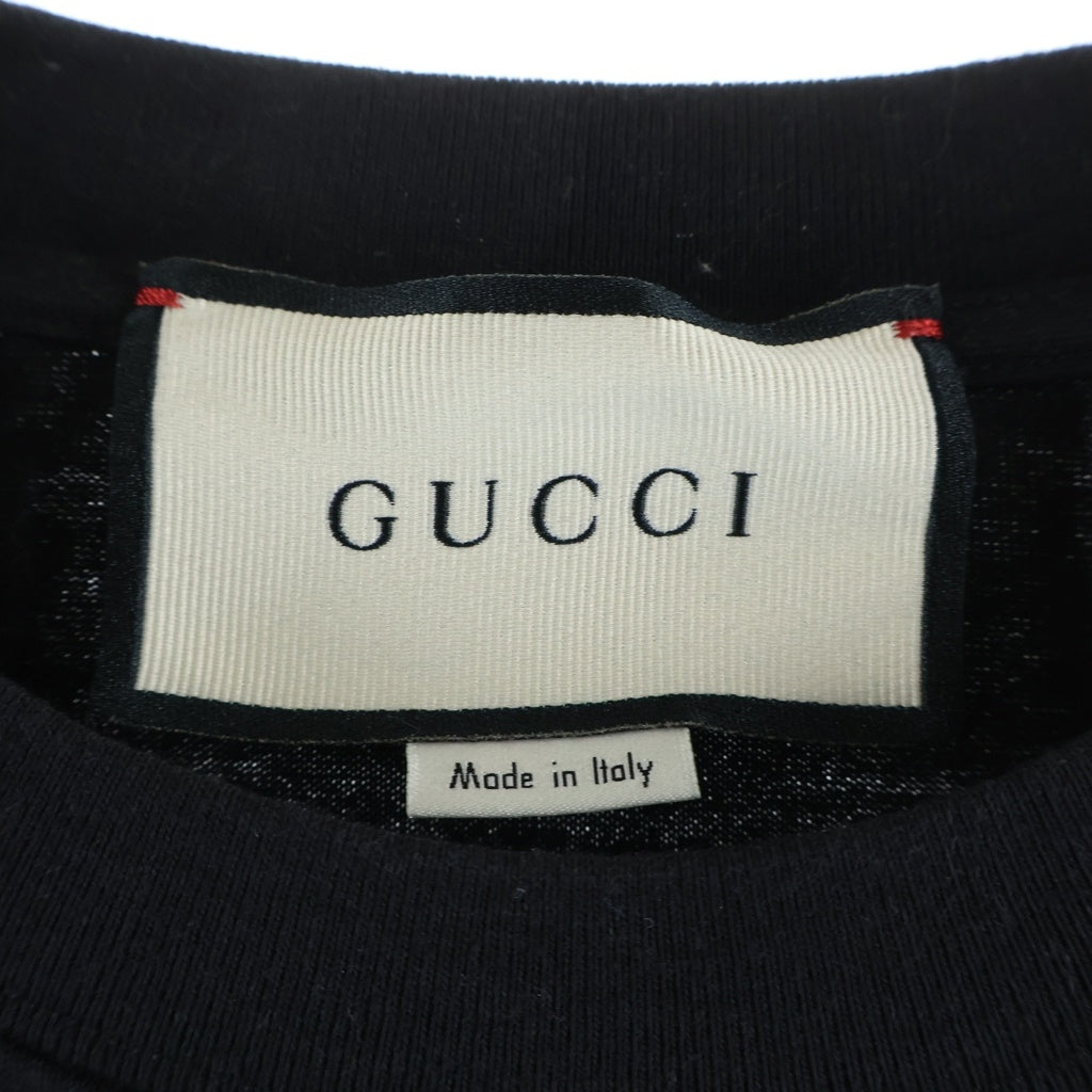 GUCCI(グッチ) 19AW グッチラム ロゴプリント クルーネック半袖Tシャツ カットソー ブラック 565806 XJBTV