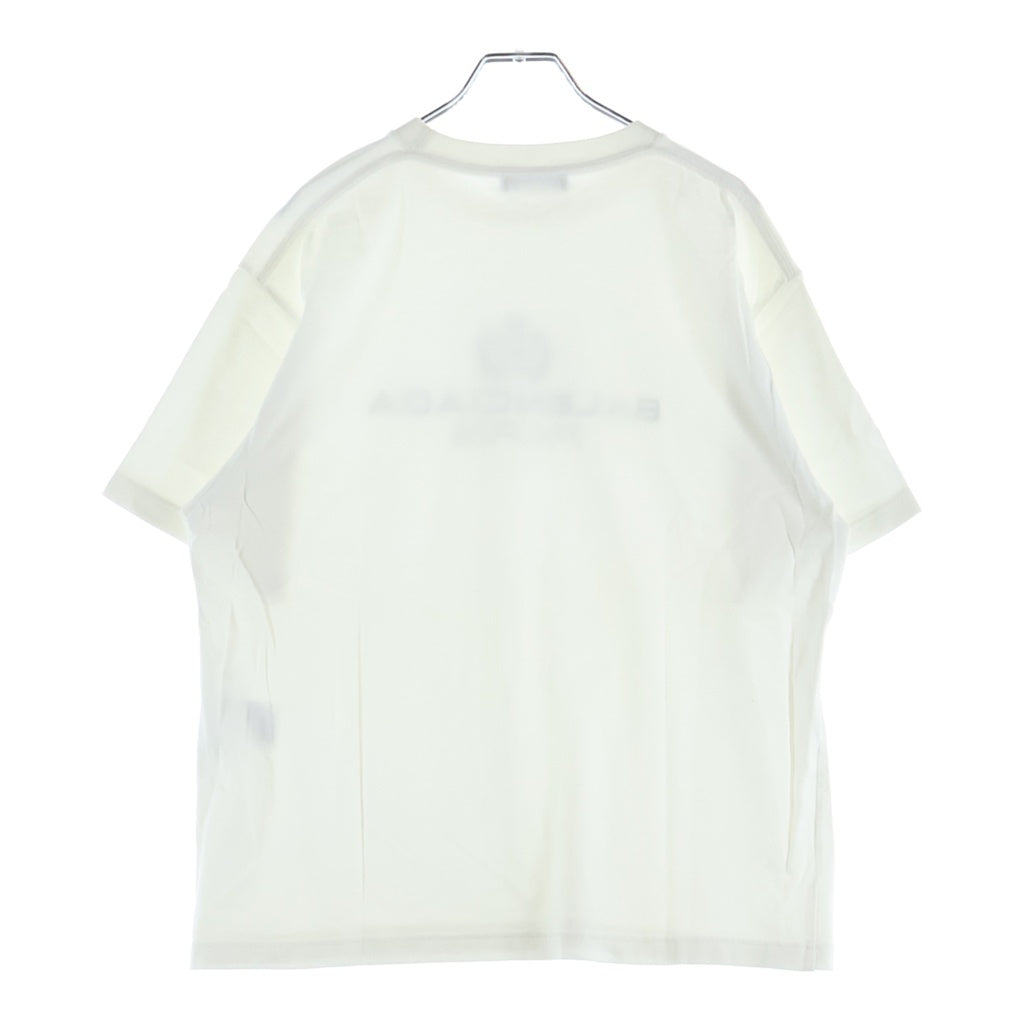 BALENCIAGA(バレンシアガ) BBロゴ フロントプリント クルーネック半袖Tシャツ カットソー ホワイト 594579 TGV60