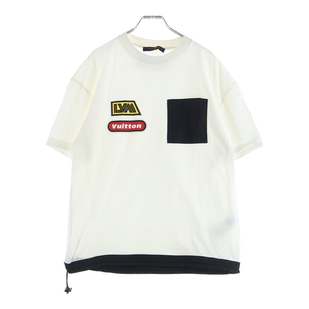 LOUIS VUITTON(ルイヴィトン) 23SS コットン ハイブリッド ナイロン切替 クルーネック半袖Tシャツ カットソー ホワイト RM232M NPG HPY10W