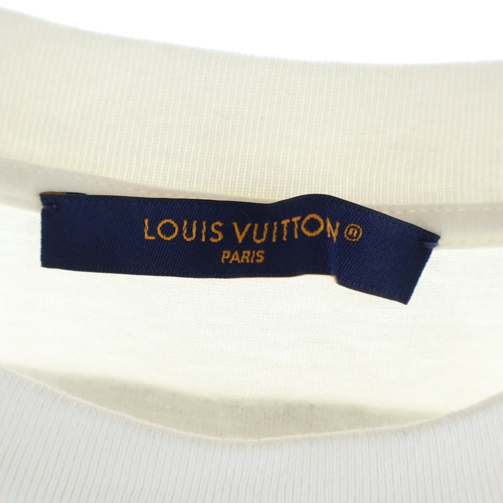 LOUIS VUITTON(ルイヴィトン) 23SS コットン ハイブリッド ナイロン切替 クルーネック半袖Tシャツ カットソー ホワイト RM232M NPG HPY10W