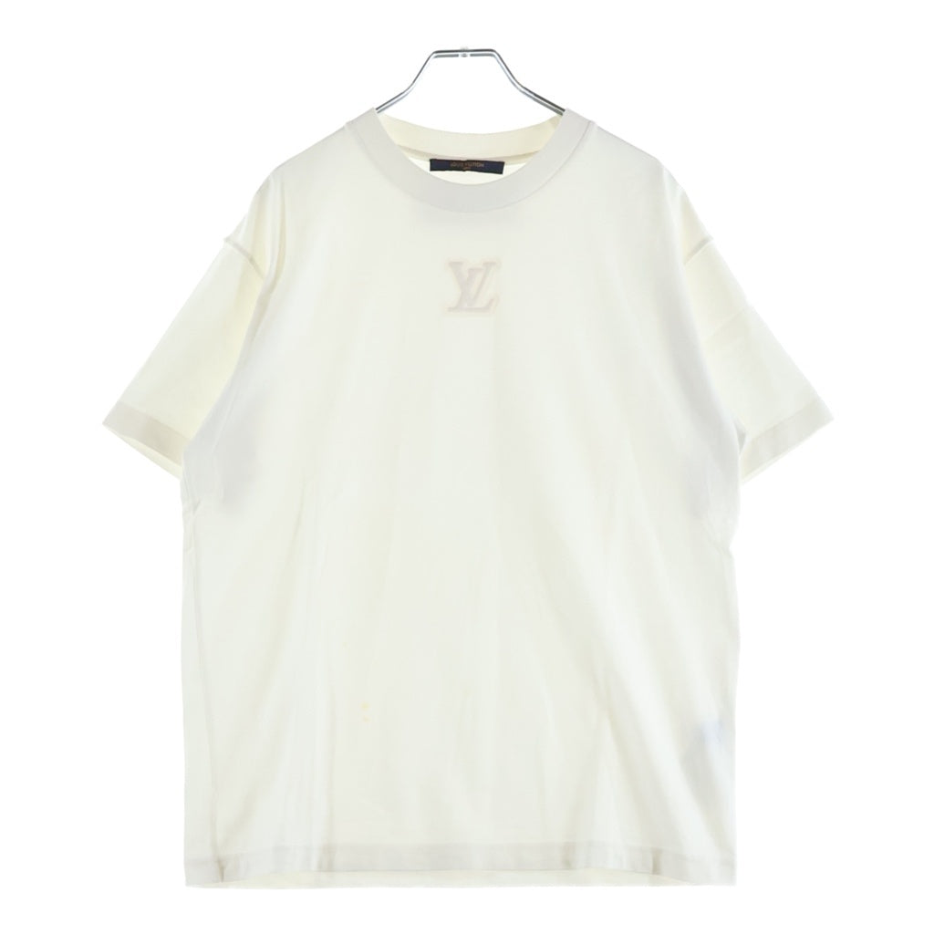 LOUIS VUITTON(ルイヴィトン) 22AW エンボスLVフロントロゴ クルーネック半袖Tシャツ カットソー ホワイト RM222Q DT3 HNY55W