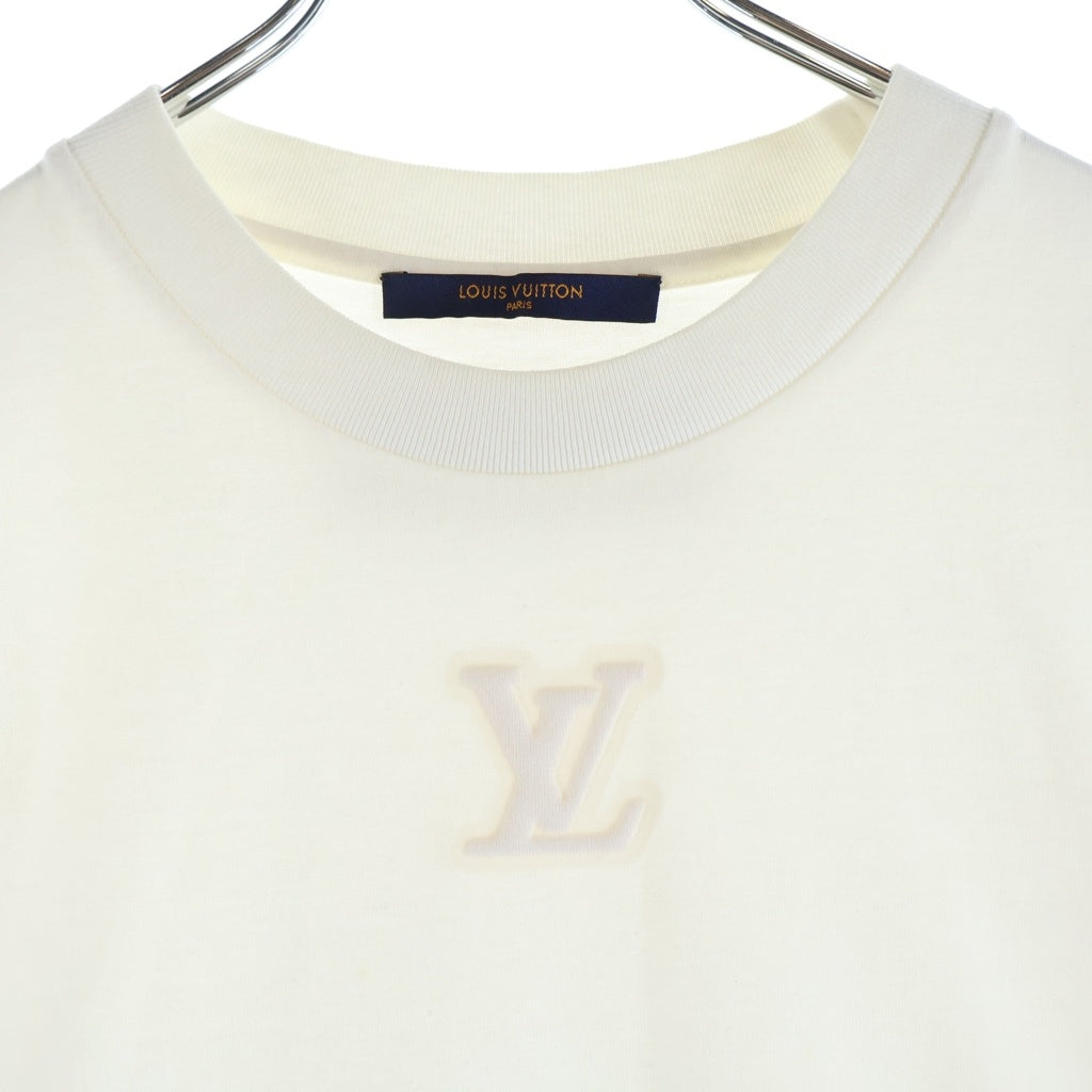 LOUIS VUITTON(ルイヴィトン) 22AW エンボスLVフロントロゴ クルーネック半袖Tシャツ カットソー ホワイト RM222Q DT3 HNY55W