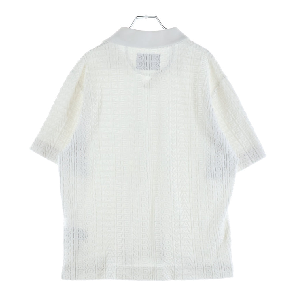FENDI(フェンディ) ×MARC JACOBS マークジェイコブス ロゴパターン総柄 パイル 半袖ポロシャツ ホワイト FY1130 AOFA