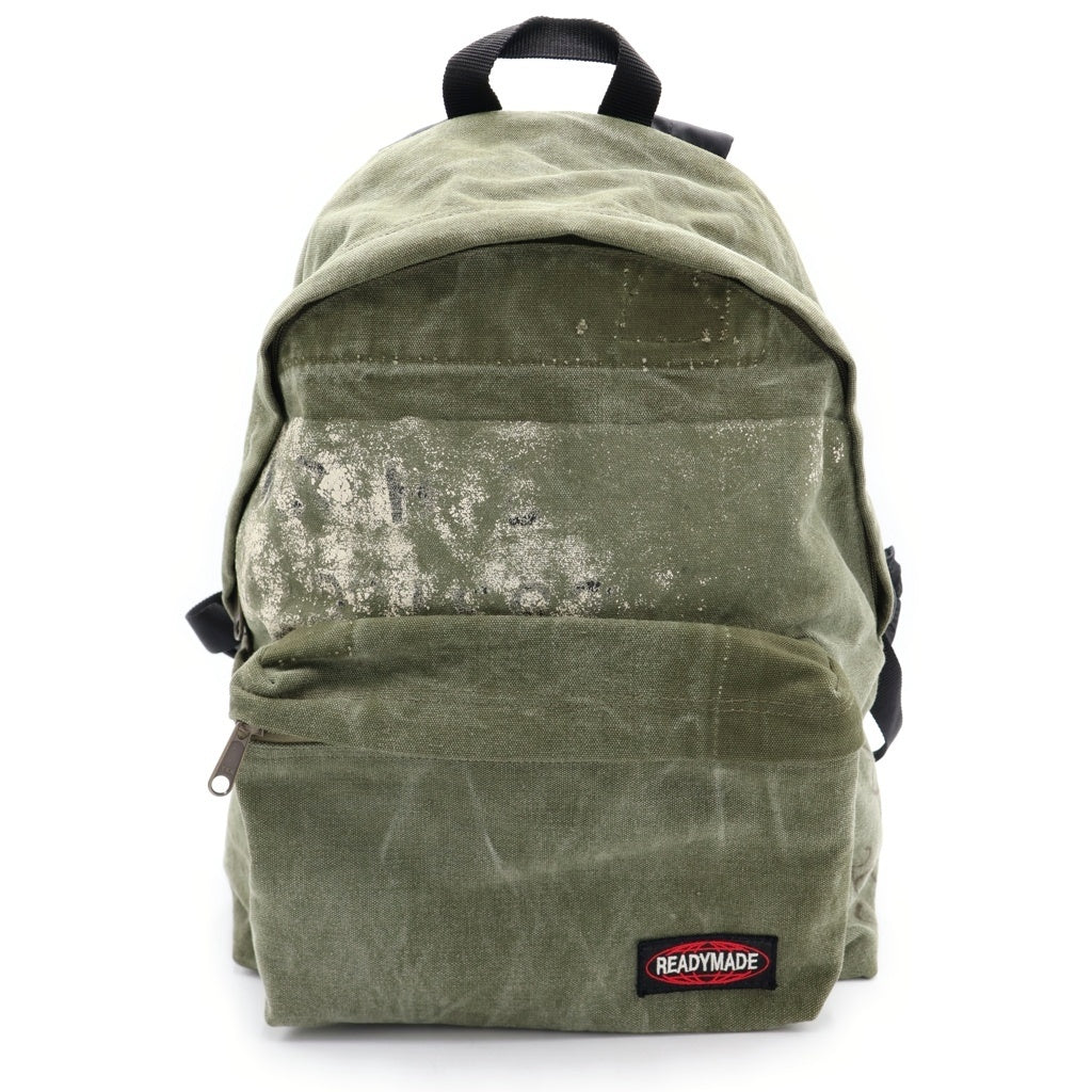 READY MADE(レディメイド) BACK PACK パロディロゴ ヴィンテージ加工 2WAY ショルダーストラップ付き バックパック リュックサック カーキ