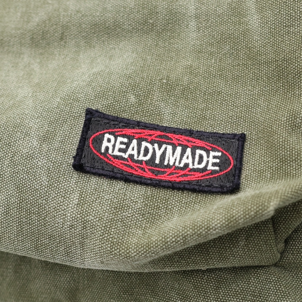 READY MADE(レディメイド) BACK PACK パロディロゴ ヴィンテージ加工 2WAY ショルダーストラップ付き バックパック リュックサック カーキ