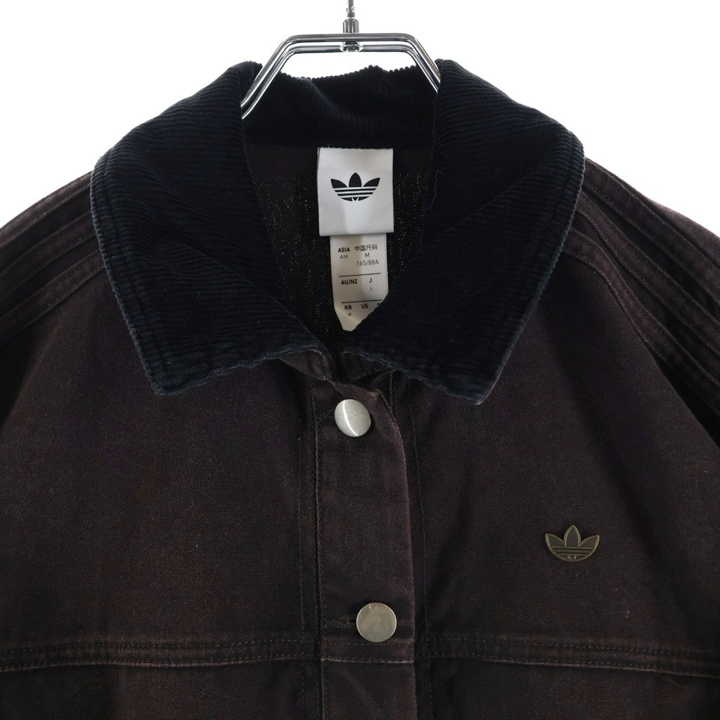 adidas(アディダス) メタルロゴプレート キャンバス トラックトップ ジャケット ブラウン KC8889