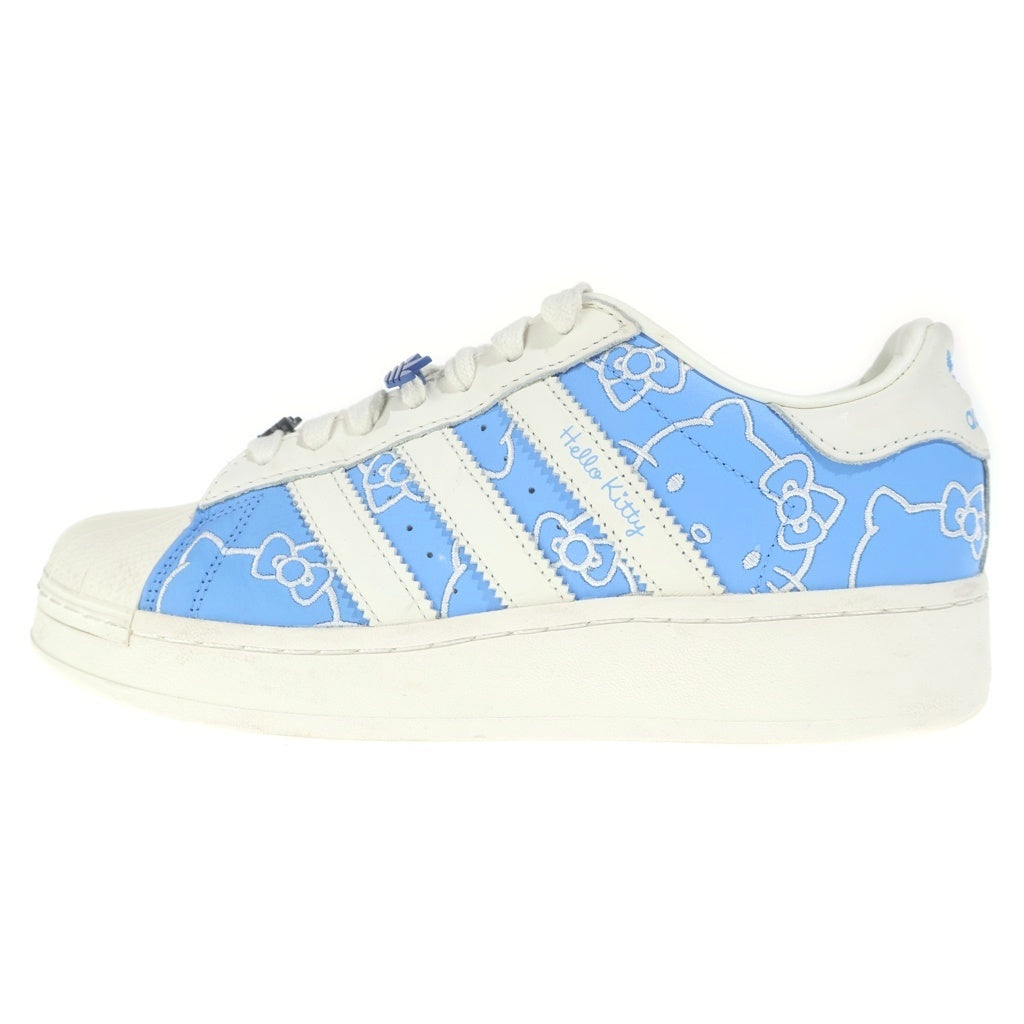 adidas(アディダス) ×HELLO KITTY WMNS SUPERSTAR XLG ハローキティ スーパースター レザーローカットスニーカー ブルー/ホワイト US9/26cm IG4477