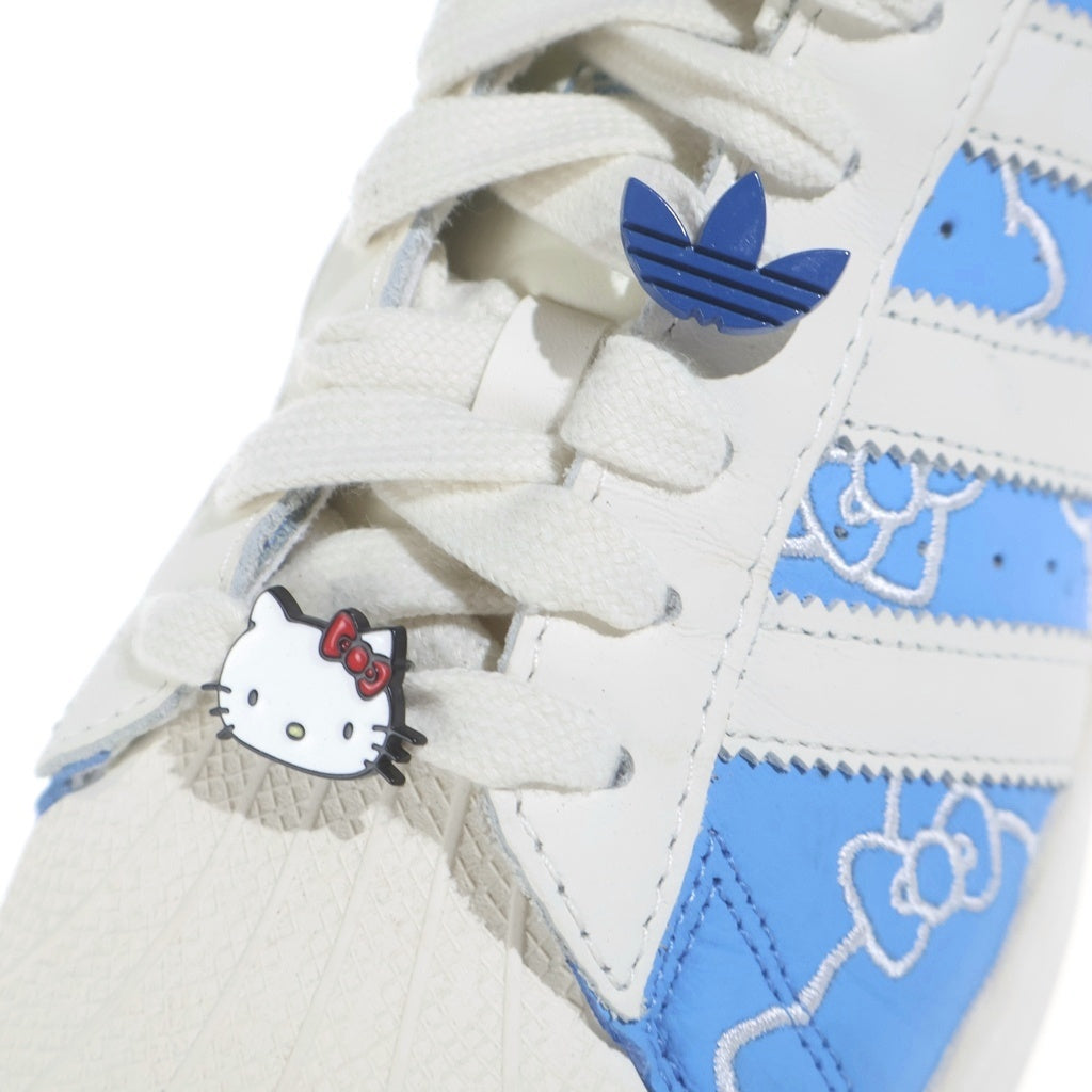 adidas(アディダス) ×HELLO KITTY WMNS SUPERSTAR XLG ハローキティ スーパースター レザーローカットスニーカー ブルー/ホワイト US9/26cm IG4477