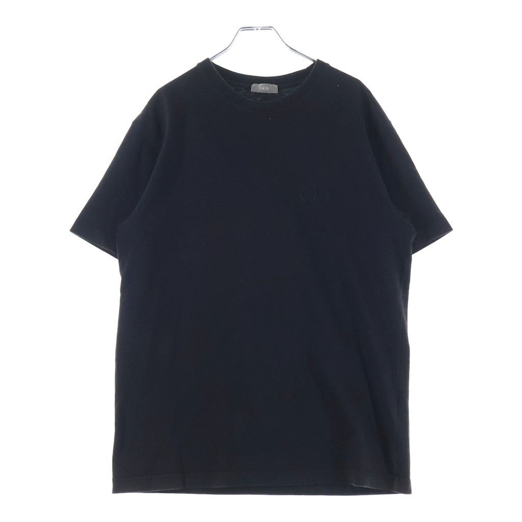 DIOR(ディオール) CD ICON アイコン ロゴエンブロイダリー クルーネック半袖Tシャツ カットソー ブラック 943J605A0554