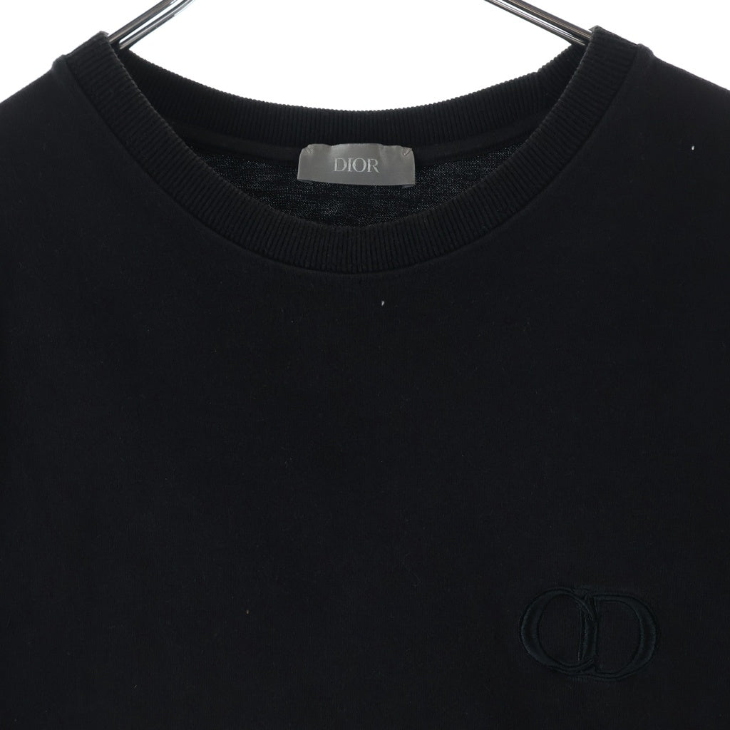 DIOR(ディオール) CD ICON アイコン ロゴエンブロイダリー クルーネック半袖Tシャツ カットソー ブラック 943J605A0554