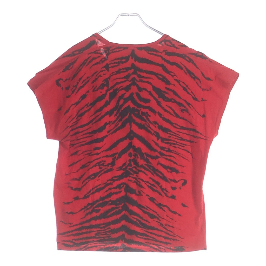 SAINT LAURENT PARIS(サンローランパリ) 14AW エディ期 ゼブラプリント クルーネック半袖Tシャツ カットソー レッド 364722 Y2JK2