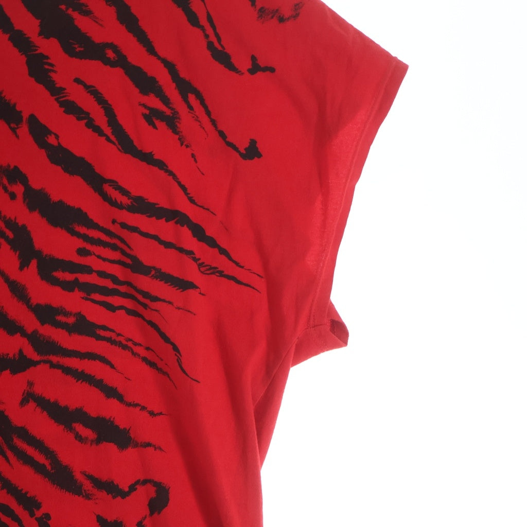 SAINT LAURENT PARIS(サンローランパリ) 14AW エディ期 ゼブラプリント クルーネック半袖Tシャツ カットソー レッド 364722 Y2JK2