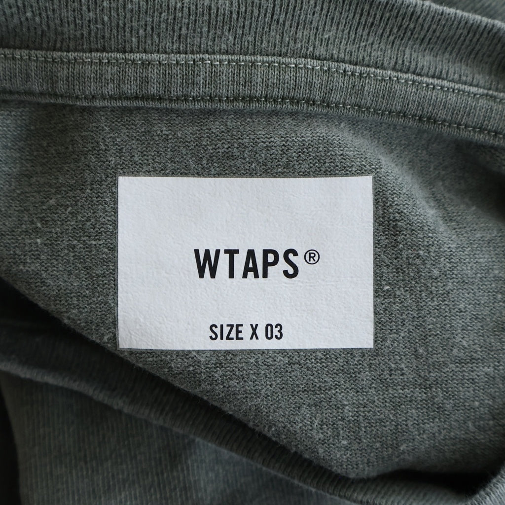 WTAPS(ダブルタップス) 25AW SIGN-OD LS COTTON サイン コットン クルーネック長袖Tシャツ カットソー カーキ 252ATDT-CSM09