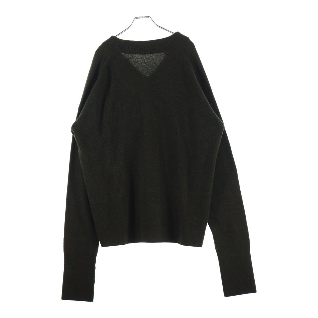 NO BRAND(ノーブランド) MARINA YEE マリナイー 25SAW KANE V-NECK WOOL JUMPER ケイン ウール Vネックジャンパー ニット グリーン