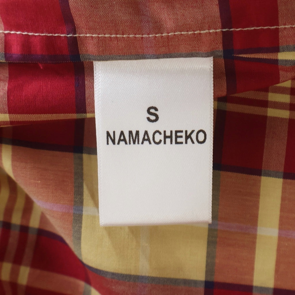 NAMACHEKO(ナマチェコ) 24SS VATTERN SHIRT ヴェッテルン チェック総柄 長袖シャツ レッド/イエロー NS24-401-N1531
