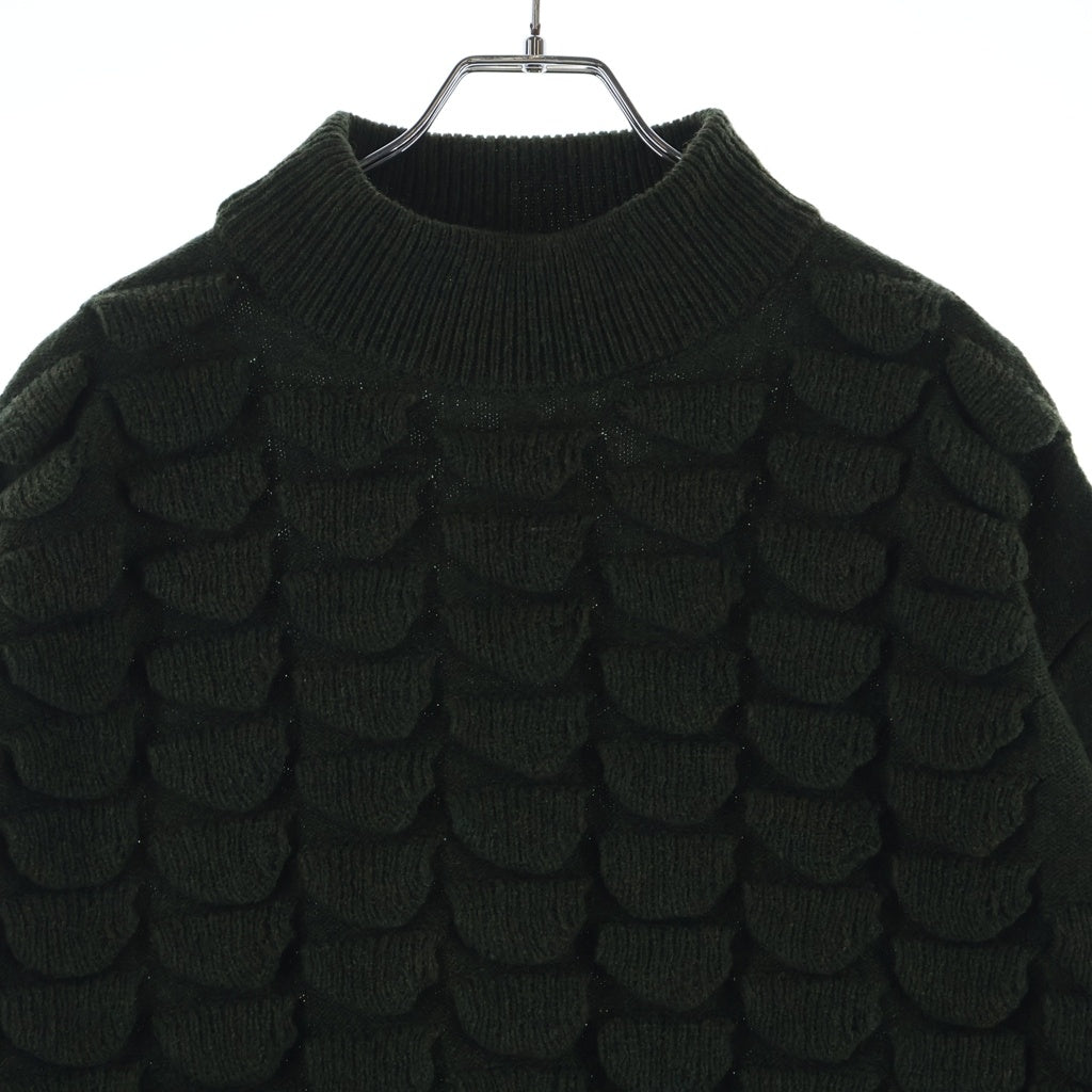 NAMACHEKO(ナマチェコ) 24AW SHETLAND FEATHER CREWNECK シェットランド フェザー クルーネックセーター ニット グリーン NS25-755-03033