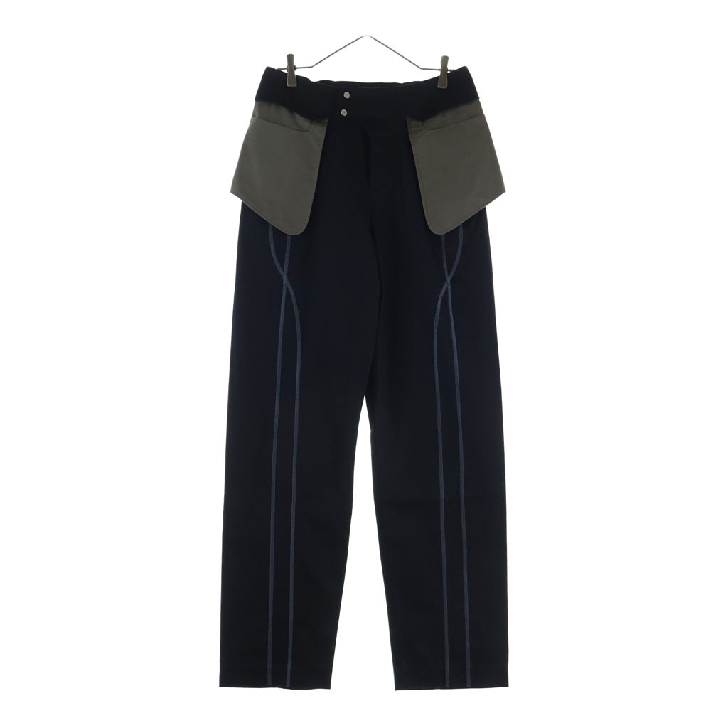 NO BRAND(ノーブランド) _J.L-A.L_ BINATE TROUSER ビネイト 両面ステッチ ジップフライトラウザーズ スラックス ブラック JBMW043FA