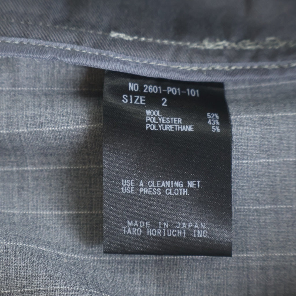 th products(ティーエイチ プロダクツ) QUINN Wide Tailored Pants クイーン ワイド ストライプ テーラードパンツ スラックス グレー 2601-P01-101