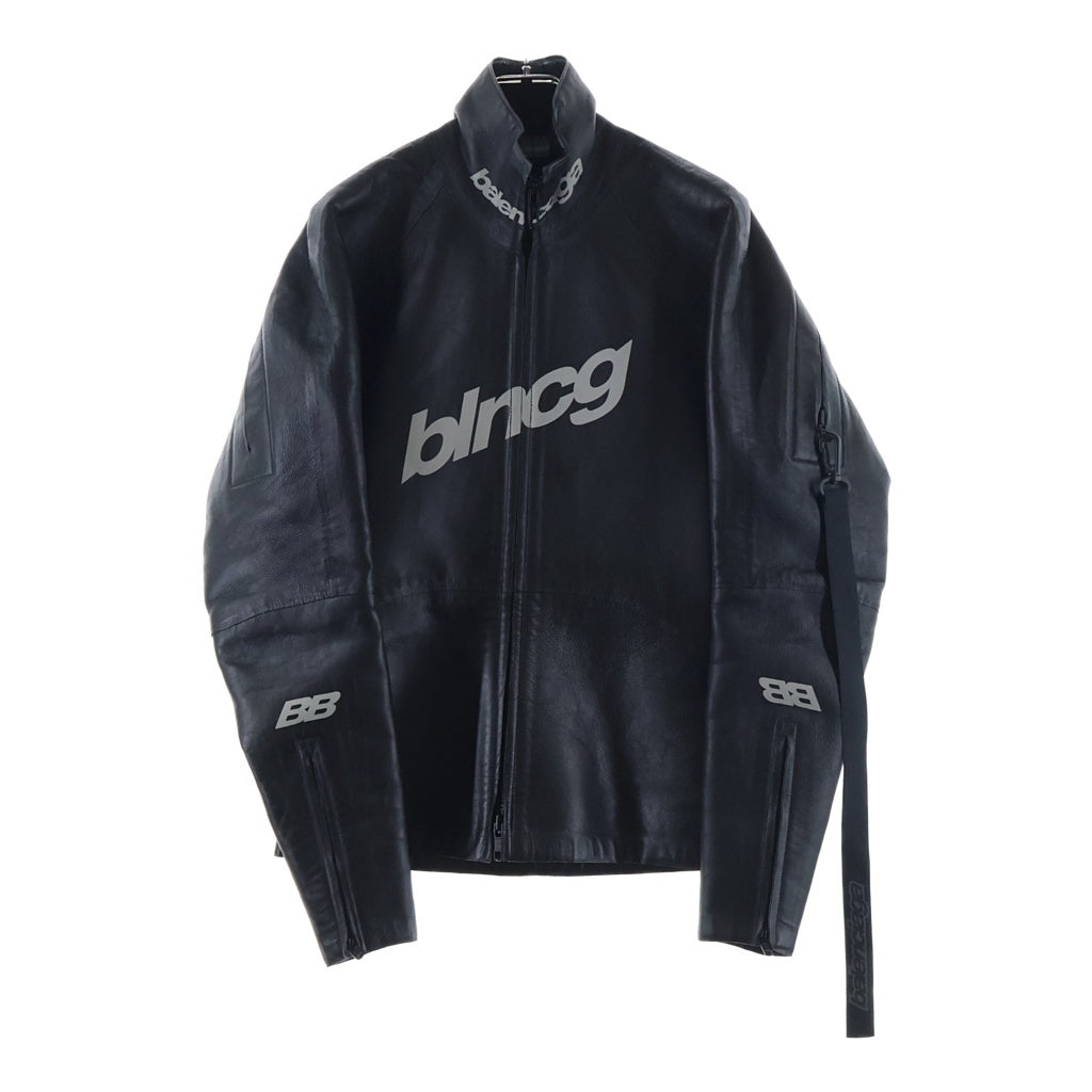 BALENCIAGA(バレンシアガ) 20AW SCUBA LEATHER JACKET スキューバレザージャケット ジップアップブルゾン ブラック 641275 TKS01