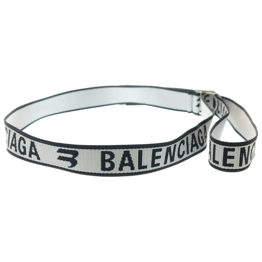 BALENCIAGA(バレンシアガ) LOGO D RING ロゴDリングベルト ブラック/ホワイト