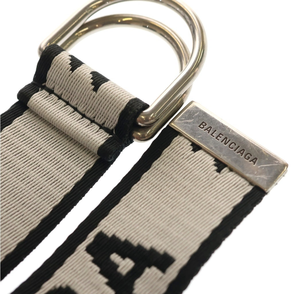 BALENCIAGA(バレンシアガ) LOGO D RING ロゴDリングベルト ブラック/ホワイト