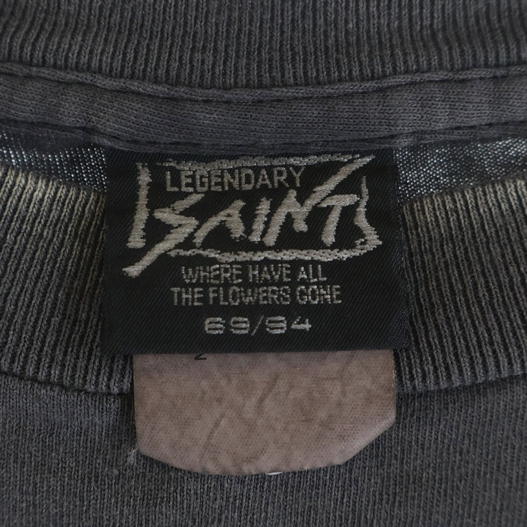 SAINT MICHAEL(セントマイケル) 25AW VINTAGE HOLY SAINT TEE ヴィンテージ ホーリーセイント スカル 両面プリント クルーネック半袖Tシャツ カットソー グレー SM-HR1-0000-011