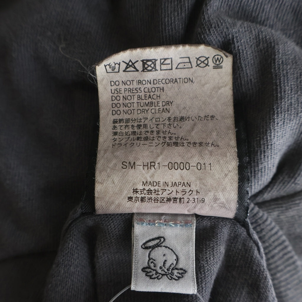 SAINT MICHAEL(セントマイケル) 25AW VINTAGE HOLY SAINT TEE ヴィンテージ ホーリーセイント スカル 両面プリント クルーネック半袖Tシャツ カットソー グレー SM-HR1-0000-011