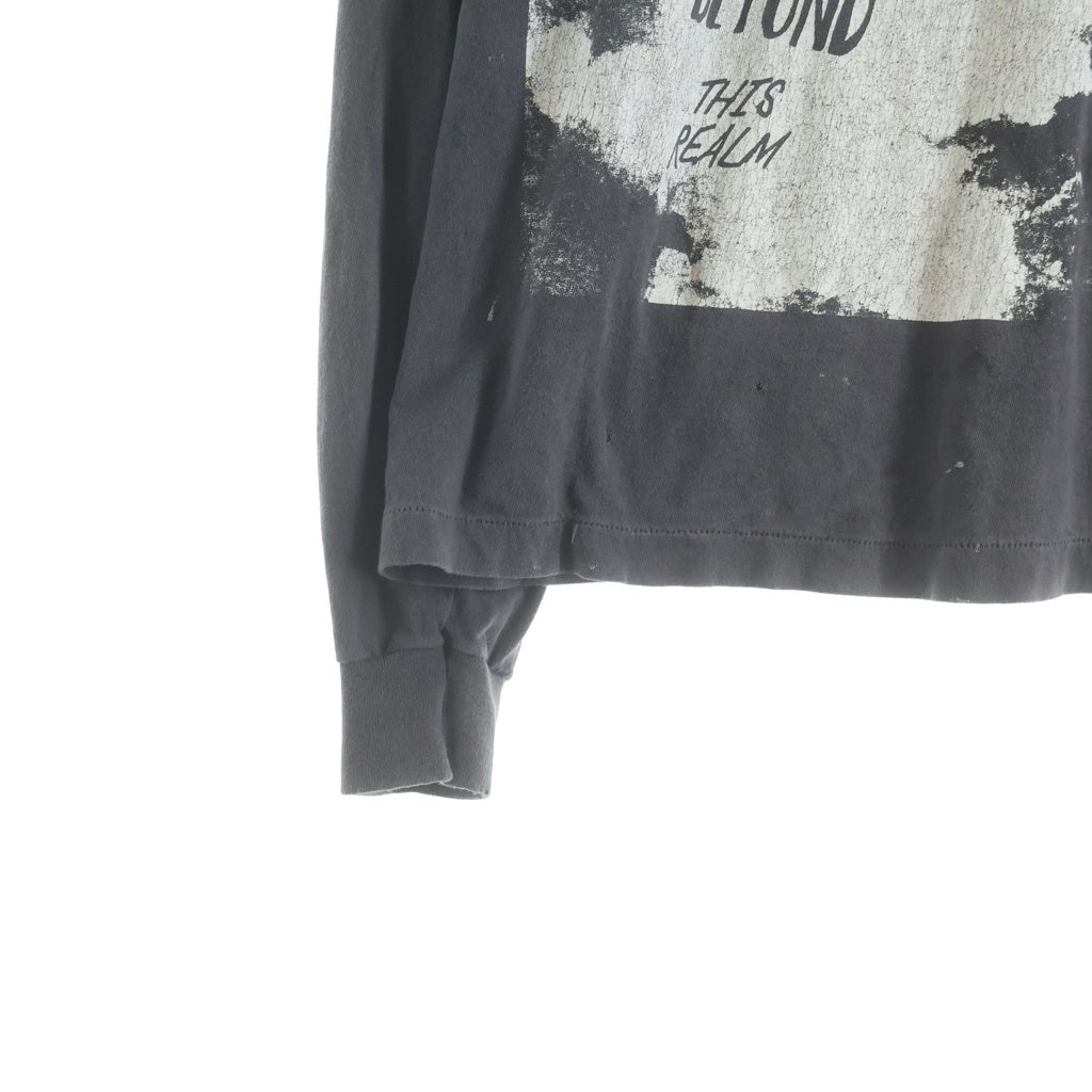 SAINT MICHAEL(セントマイケル) 25AW VINTAGE LS TEE SAINT YOUTH ヴィンテージ セイントユース 両面プリント クルーネック 長袖Tシャツ カットソー グレー SM-HR1-0000-032